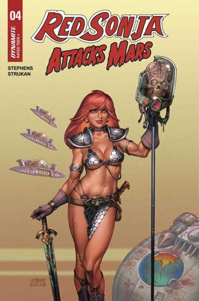 Red Sonja Attacks Mars (2025) #4 Cover A Joseph Micheal Linsner Polybagged Trading Card