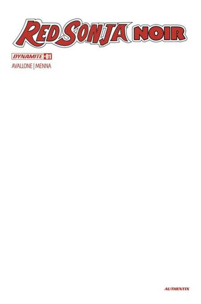 Red Sonja Noir (2025) One-Shot Cover D Blank Authentix Variant