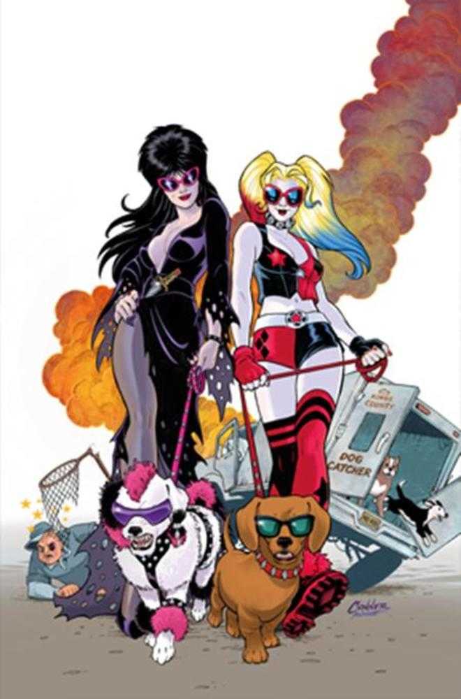 Harley Quinn X Elvira #2 Cover J Amanda Conner Dogs Limited Full Art Variant