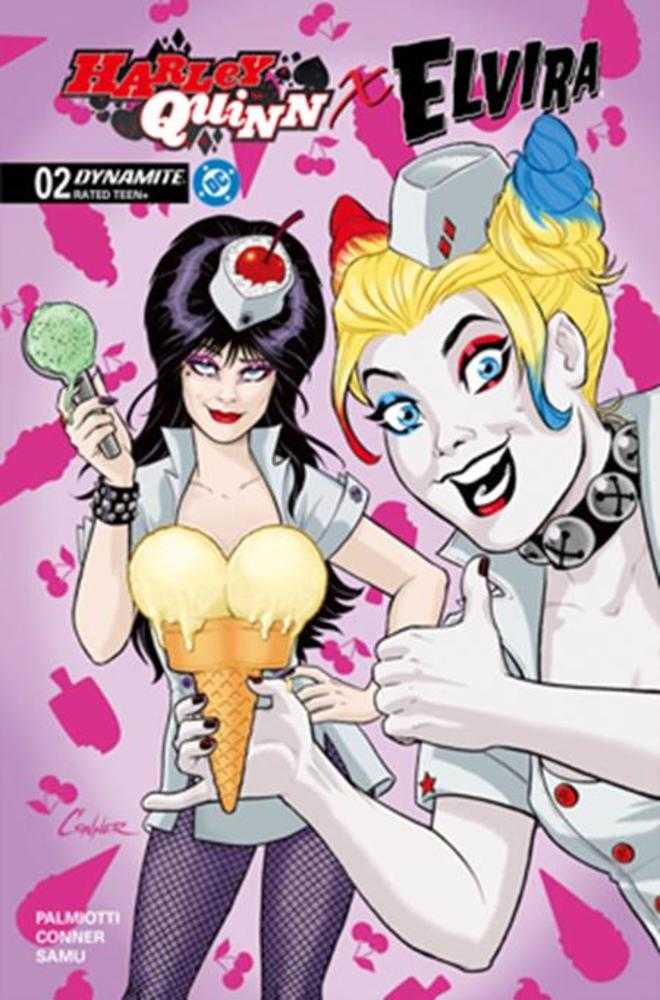 Harley Quinn X Elvira #2 Cover K Amanda Conner Ice Cream 1:10 Original Variant