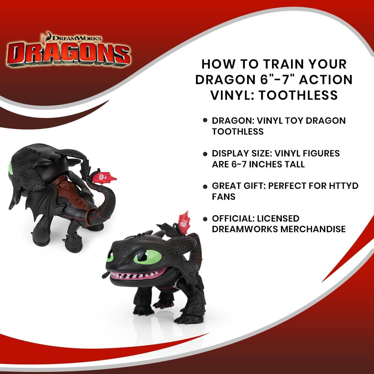 How To Train Your Dragon 6"-7" Action Vinyl: Toothless