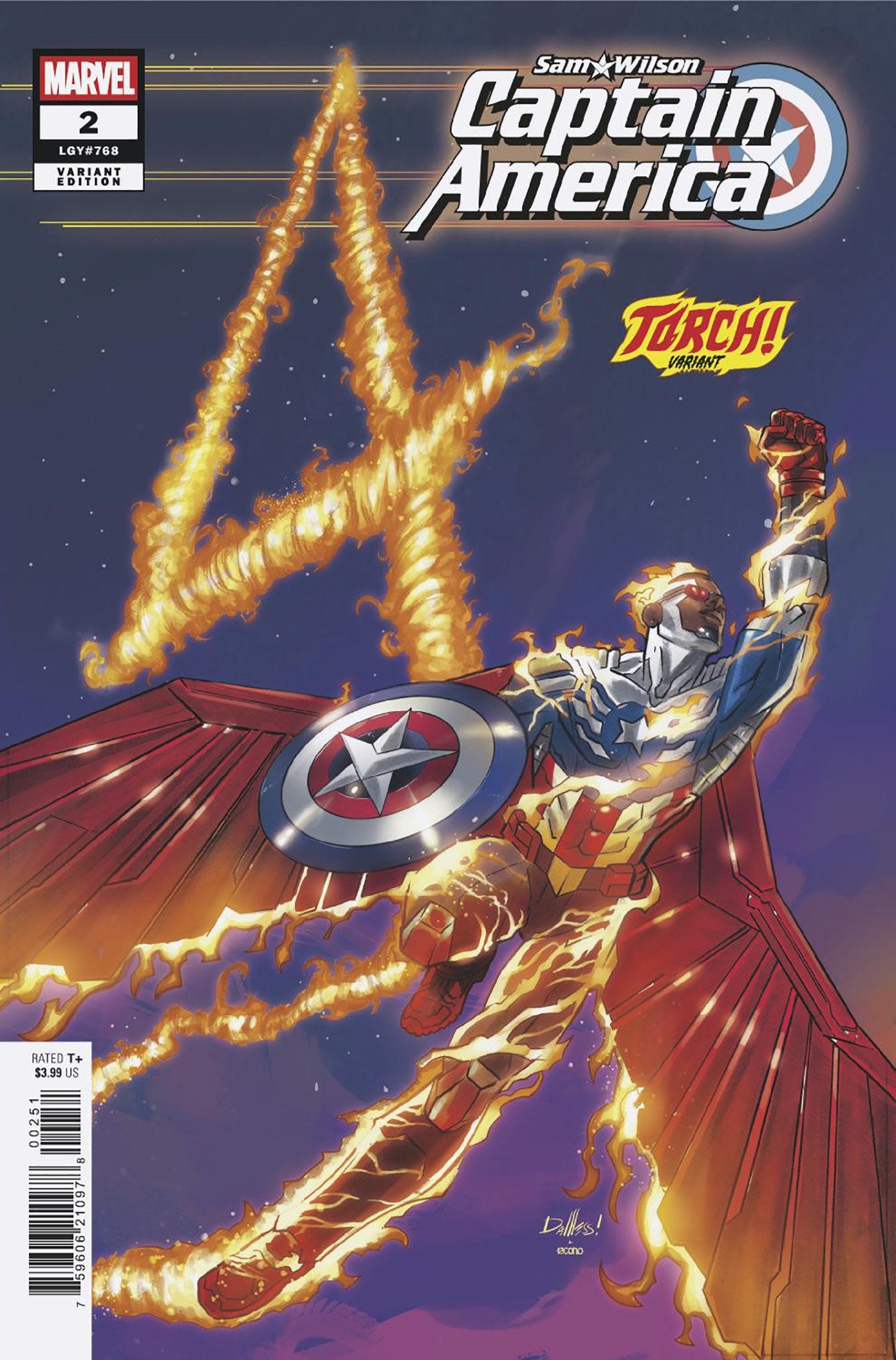 Sam Wilson Captain America (2025) #2 David Messina Torch! Variant