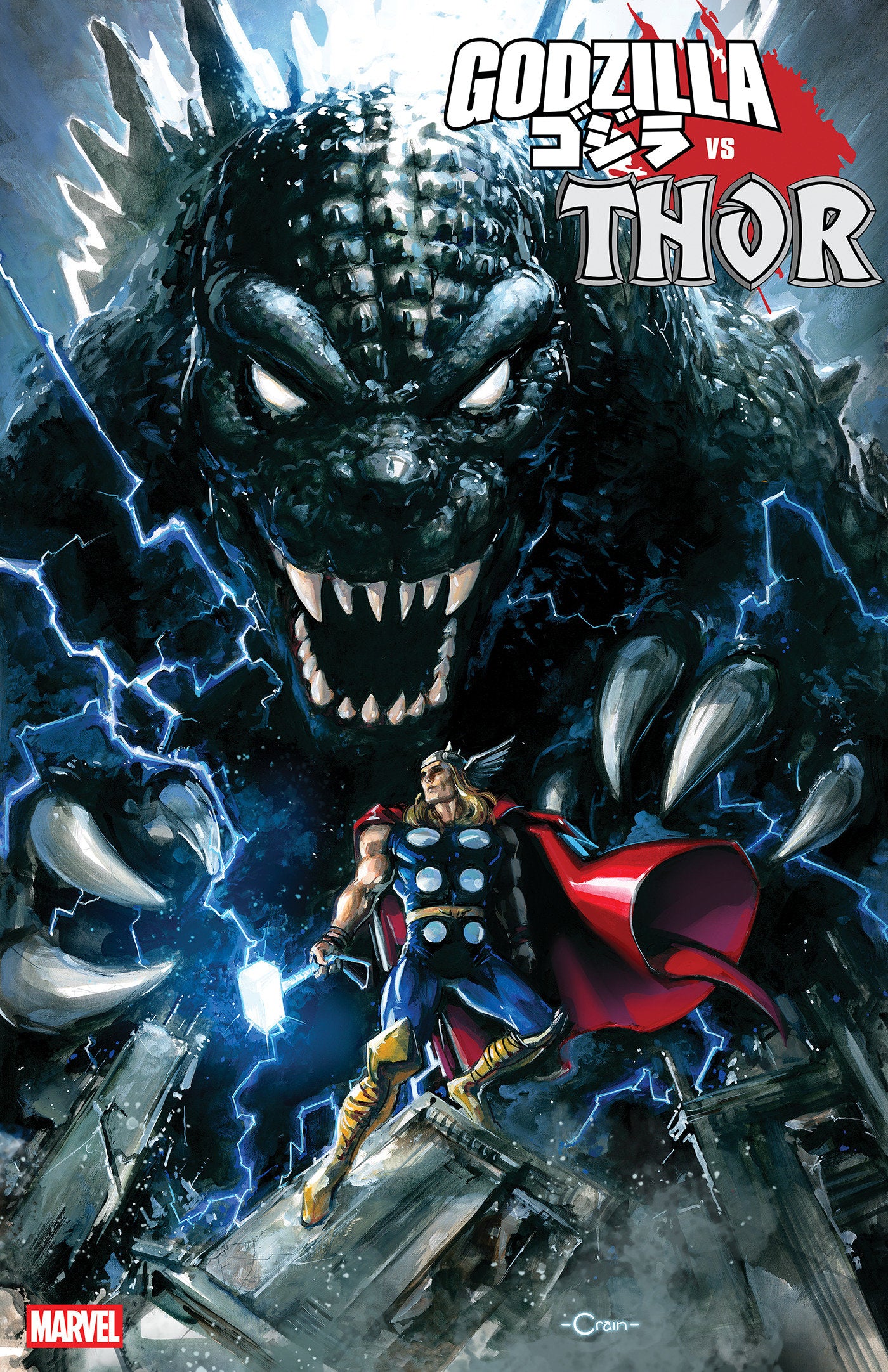 Godzilla vs Thor (2025) #1 Clayton Crain 1:25 Variant