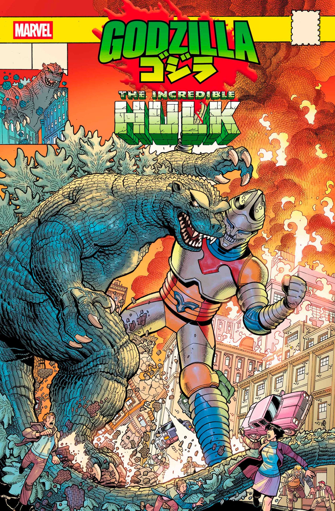 Godzilla vs Hulk (2025) #1 Nick Bradshaw Monster Homage Variant