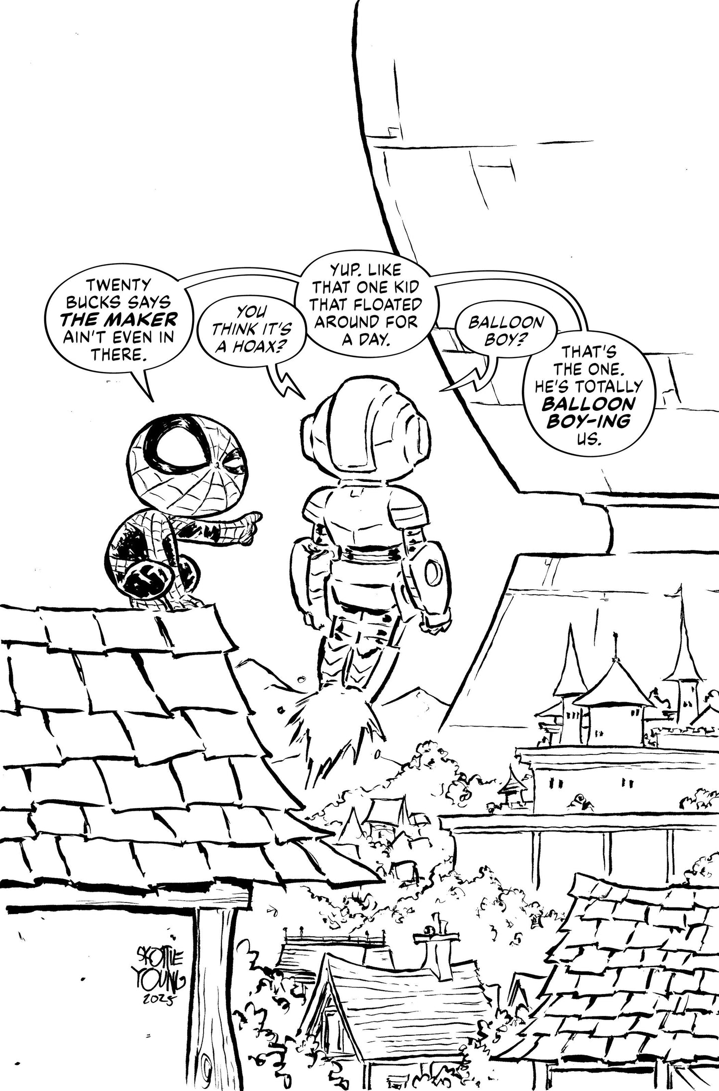 Ultimate Endgame #1 Skottie Young Black And White 1:100 Virgin Variant