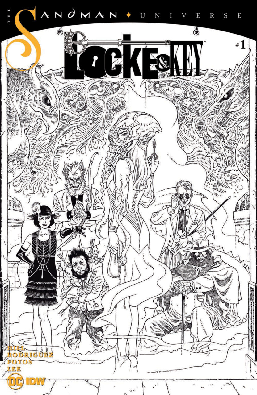 Locke & Key / Sandman: Hell And Gone (2021) #1 Gabriel Rodriguez B&W 1:10 Variant
