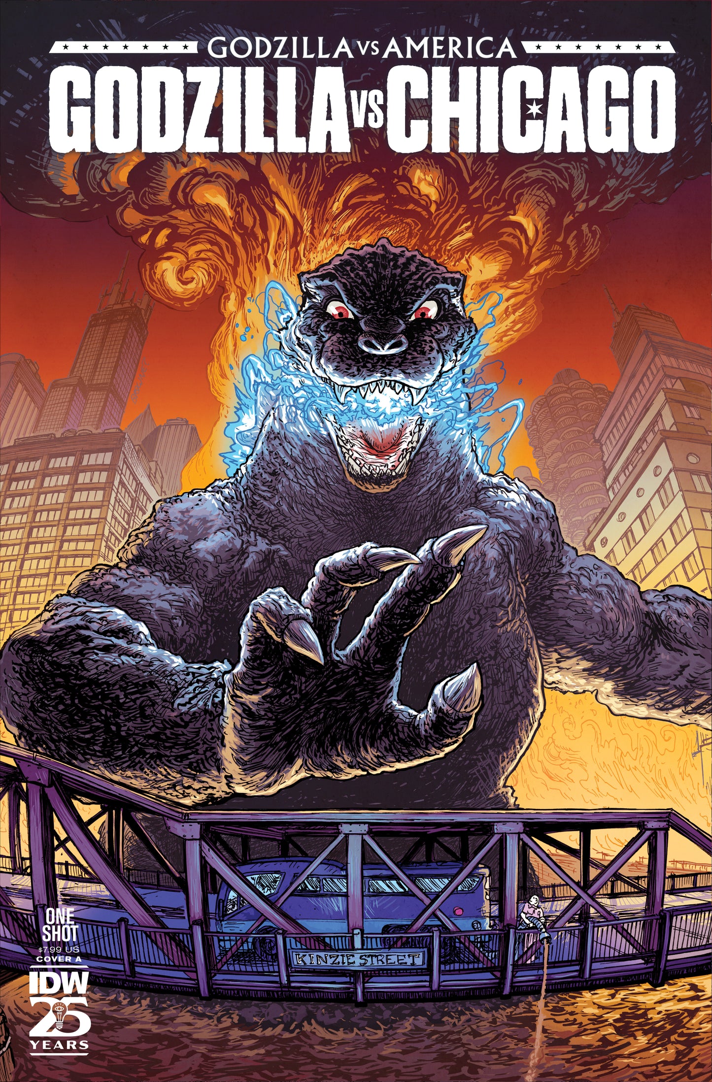 Godzilla vs America: Chicago (2025) Cover A Browne