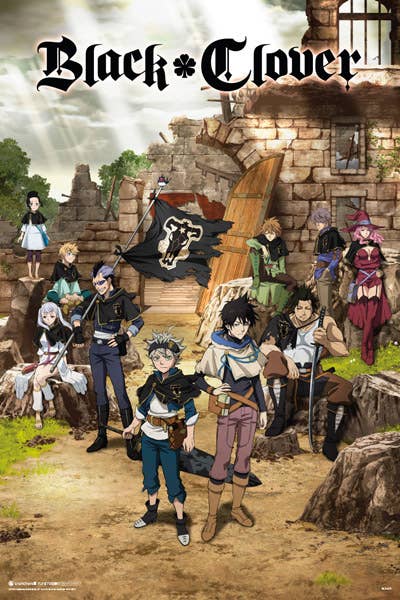 Black Clover Group Poster - 24" x 36": Shrinkwrapped on Cardboard