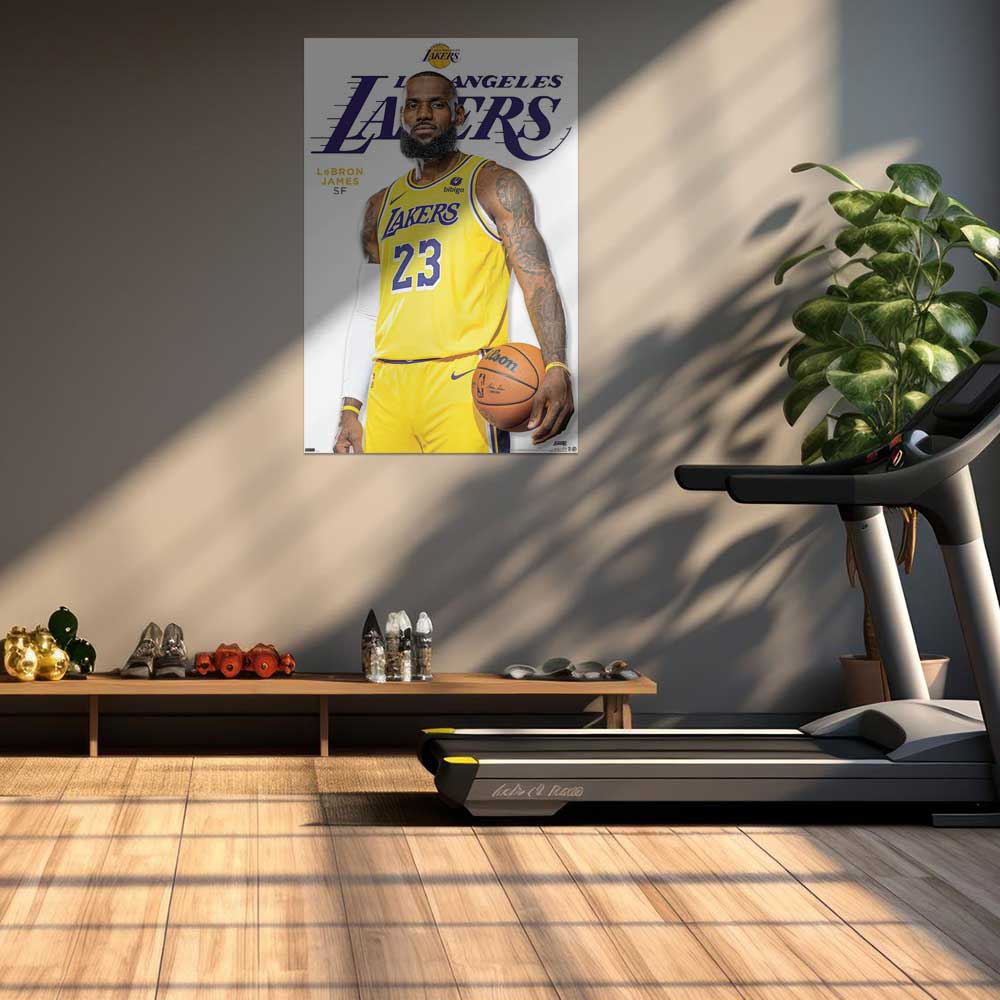 Lebron James Sports Poster - 23' X 34': Shrinkwrapped on Cardboard