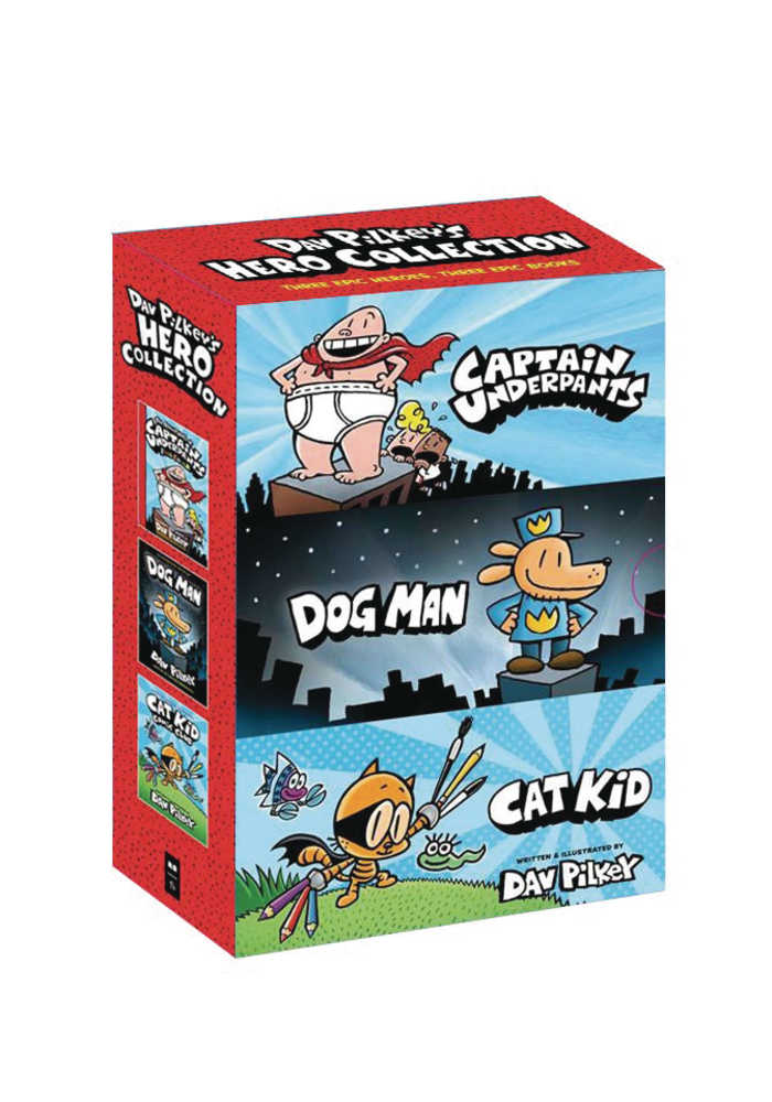 Dav Pilkey's Hero Collection Captain Underpants/Dog Man/Cat Kid 3-Book Boxed Set