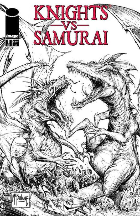 Knights vs Samurai (2024) #1 Cover C Todd McFarlane Black & White Variant