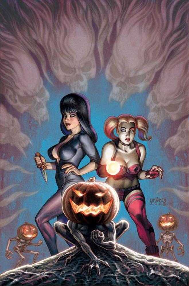 Harley Quinn X Elvira #1 Cover T Joseph Michael Linsner 1:30 Full Art Variant