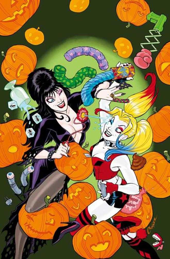 Harley Quinn X Elvira #1 Cover K Amanda Conner Metal Premium Variant