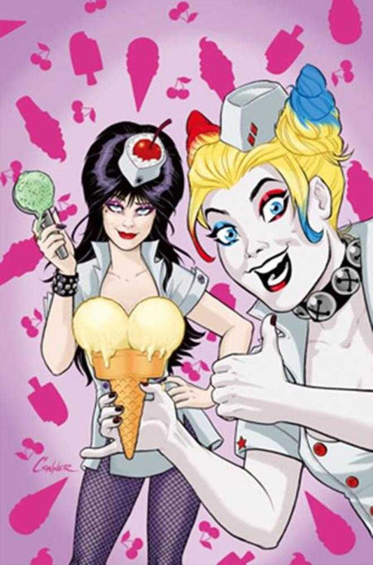 Harley Quinn X Elvira #2 Cover P Amanda Conner Ice Cream Foil 1:20 Virgin Variant