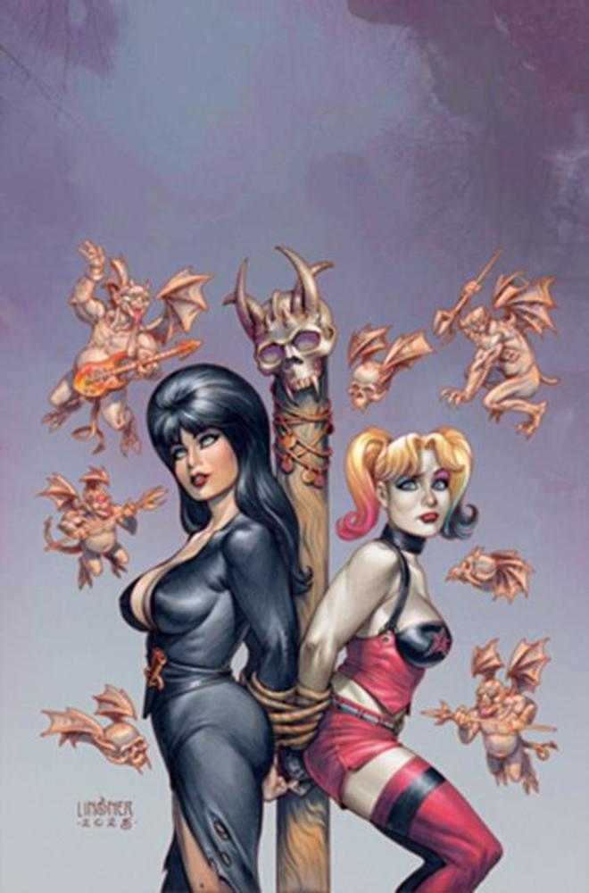 Harley Quinn X Elvira #2 Cover Q Joseph Michael Linsner 1:20 Virgin Variant