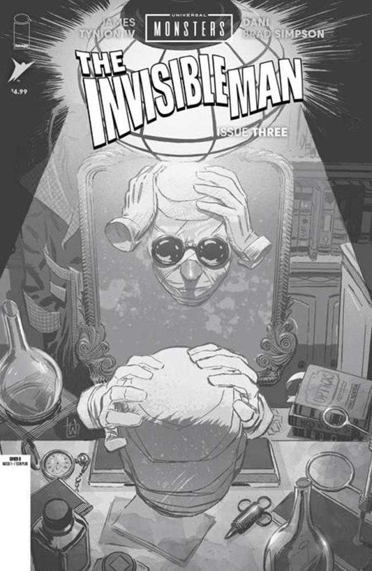 Universal Monsters The Invisible Man #3 (Of 4) Cover D Lee Weeks Black & White 1:25 Variant