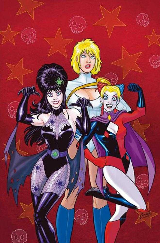 Harley Quinn X Elvira (2025) #3 Cover E Amanda Conner Red Metal Virgin Variant