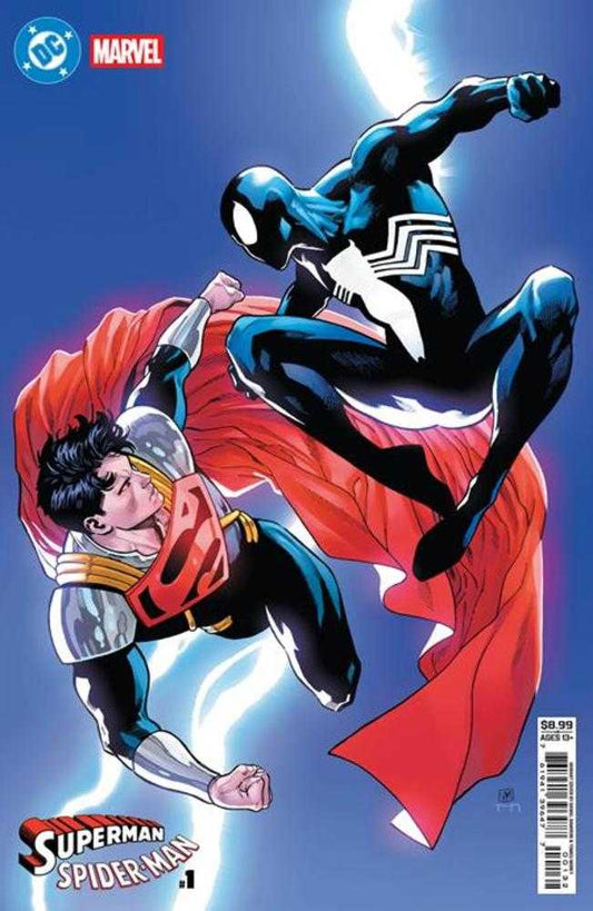 DC Marvel Superman Spider-Man #1 (One Shot) Cover R Daniel Sampere Super Boy Prime & Spider-Man Black Card Stock Variant