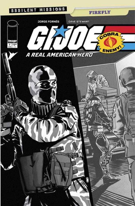 G.I. Joe A Real American Hero Sssilent Missions Firefly #1 (One Shot) Cover C Jorge Fornes Black & White 1:10 Variant