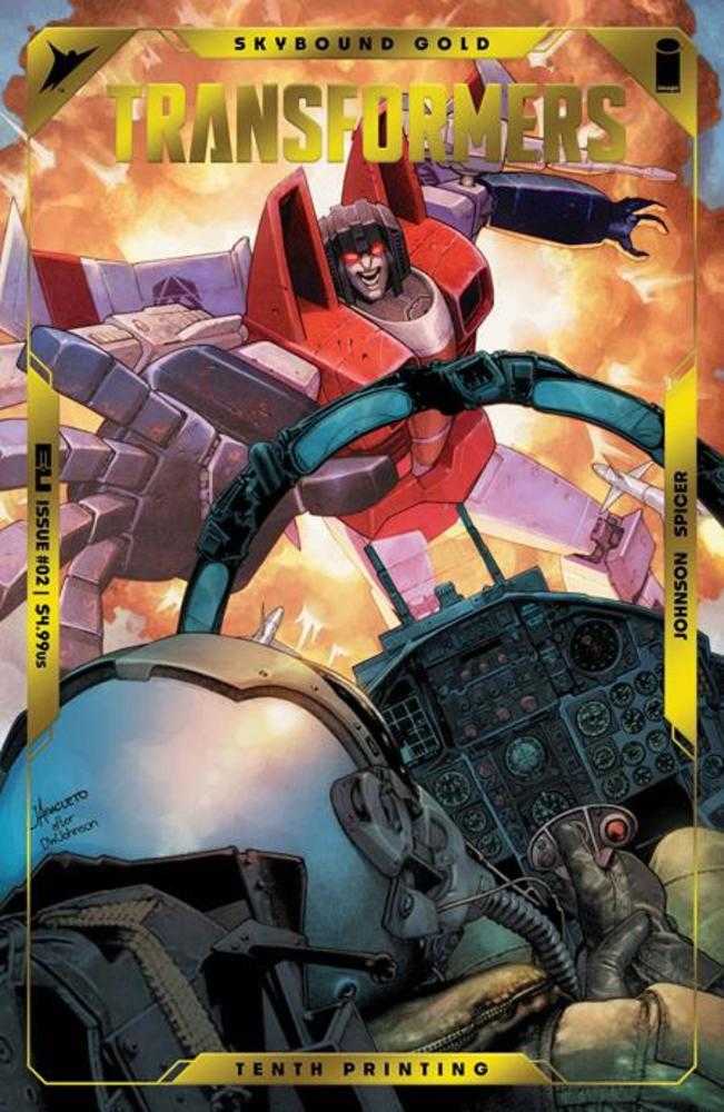 Transformers # 2 (10th Print) Cover B Jay Anacelto & Romulo Fajardo Jr Emboss & Gold Foil Variant