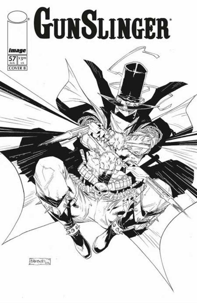 Gunslinger Spawn #57 Cover B Carlo Barberi Black & White Variant