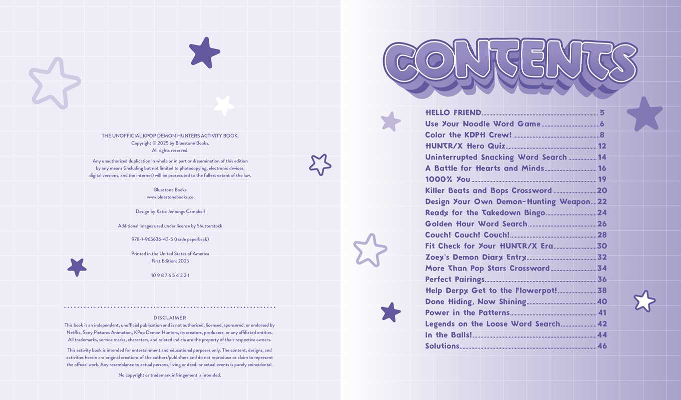 Unofficial KPop Demon Hunters Activity Book