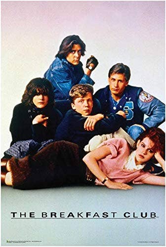 Breakfast Club One Sheet Poster - 24" X 36": Shrinkwrapped on Cardboard