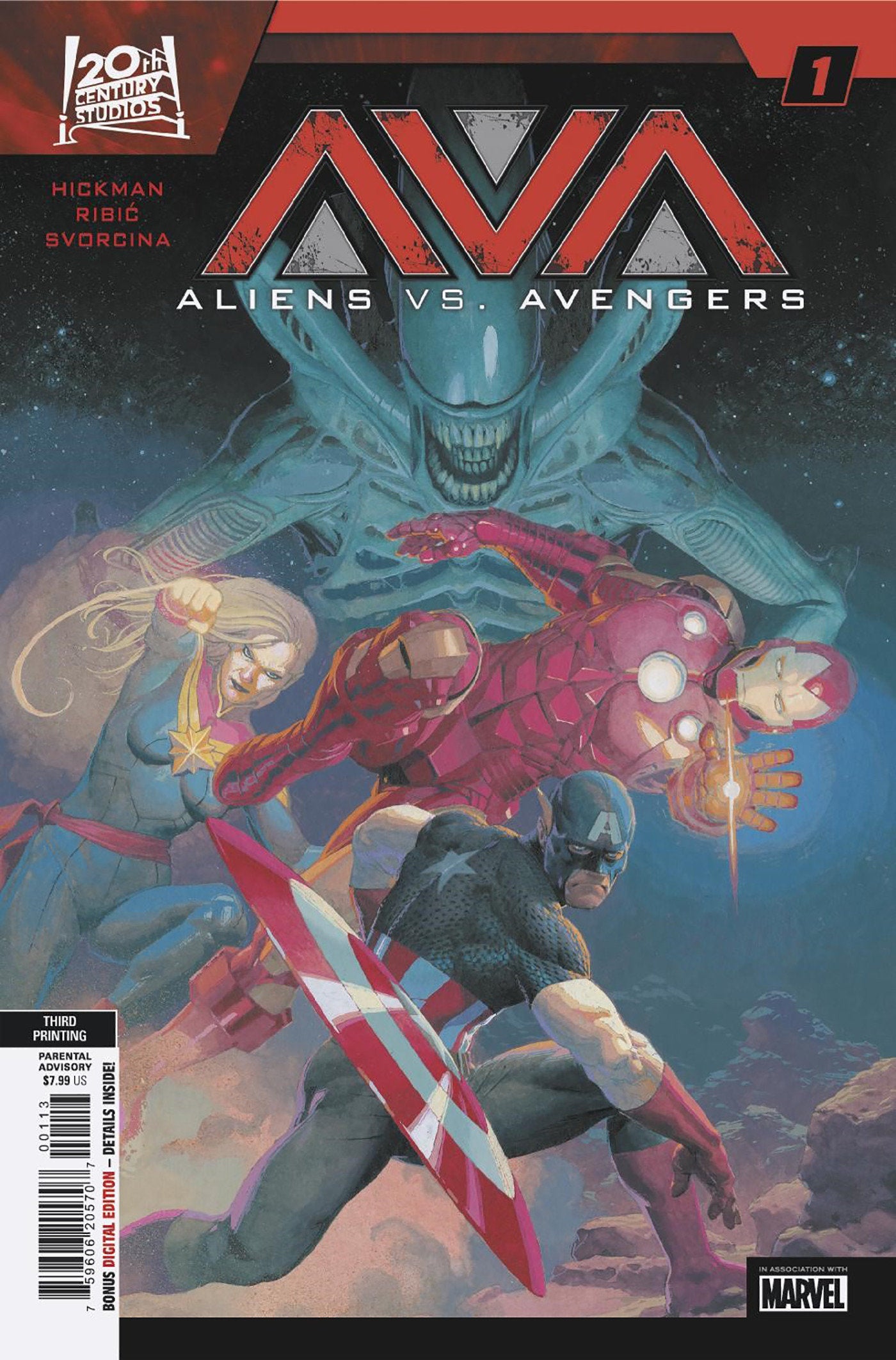 Aliens vs Avengers (2024) #1 (3rd Print) Esad Ribic Variant