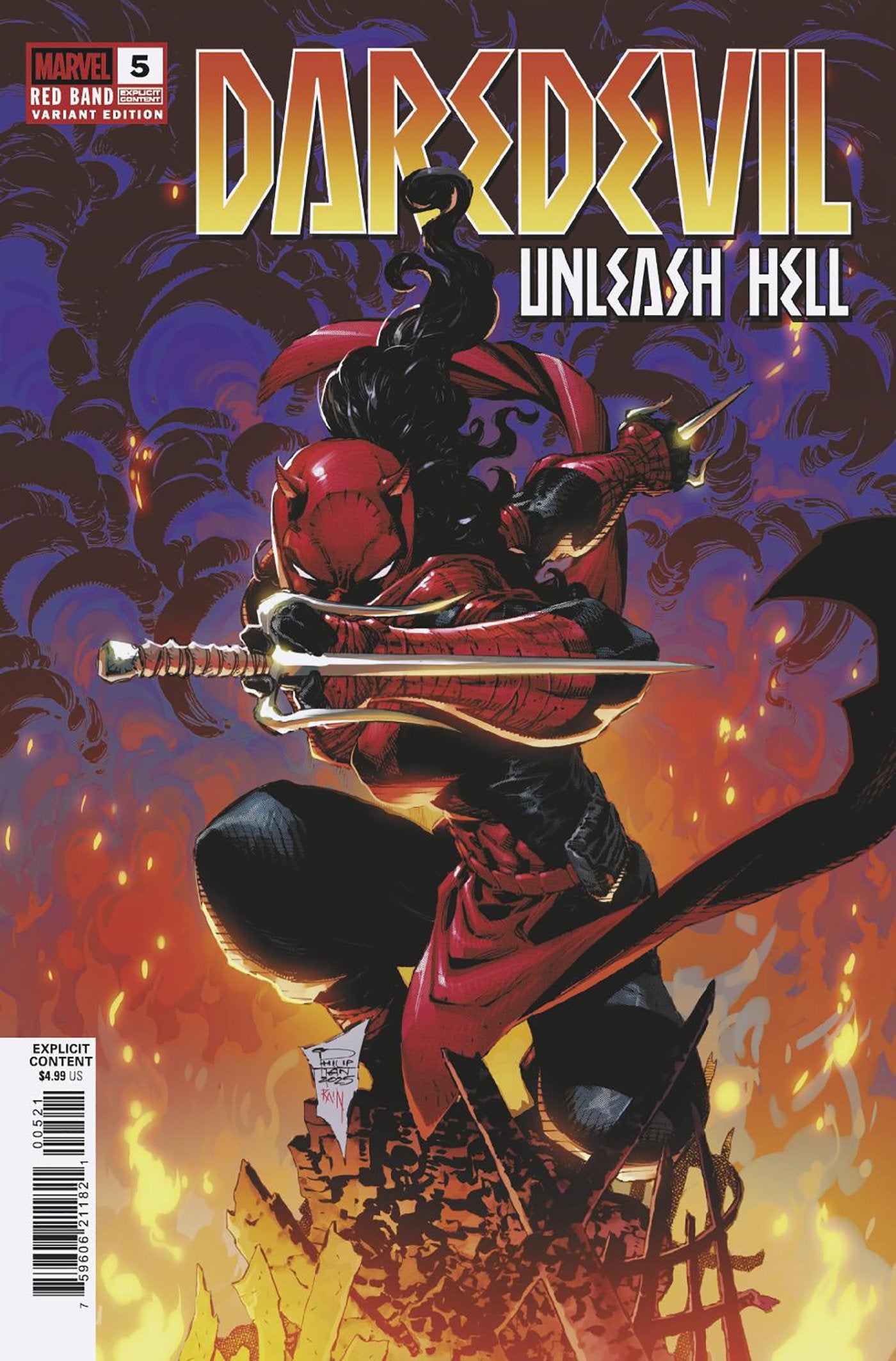 Daredevil: Unleash Hell - Red Band (2025) #5 Philip Tan Variant [Polybagged]