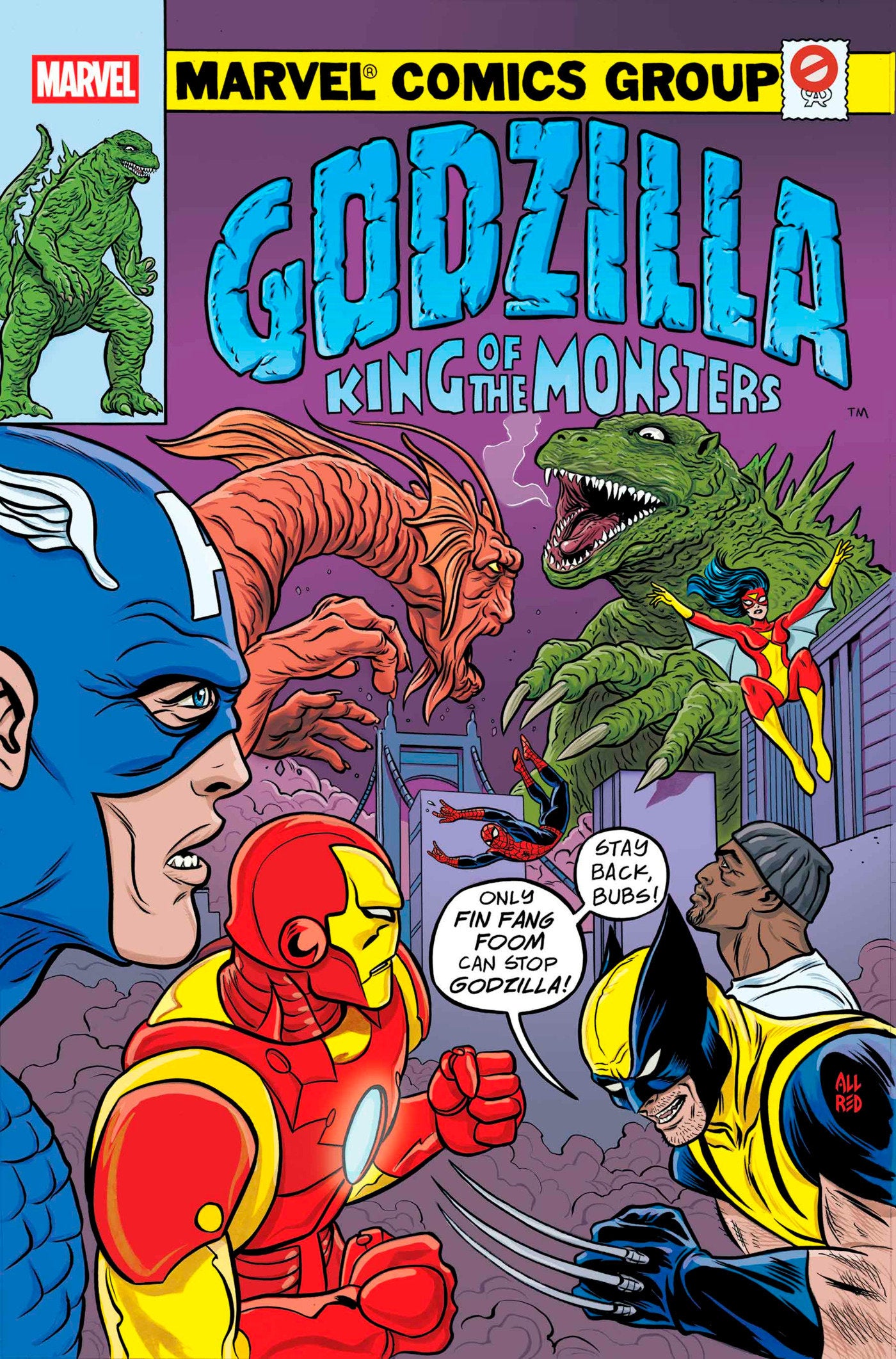 Godzilla vs Avengers (2025) #1 Mike Allred Godzilla King Of The Monsters Homage Variant