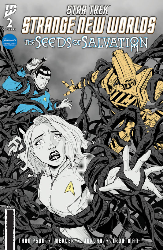 Star Trek: Strange New Worlds The Seeds Of Salvation #2 Variant RI 1:10 (Mercer Black & White)