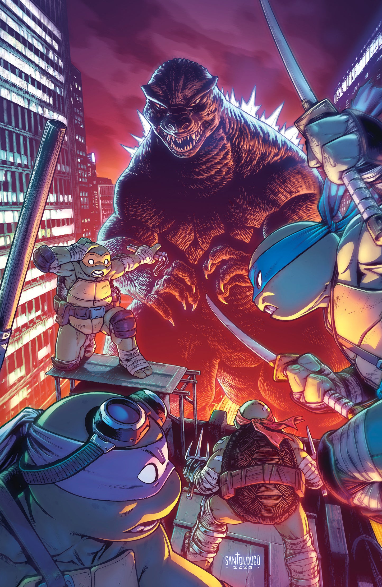 Teenage Mutant Ninja Turtles X Godzilla #2 Variant RI 1:25 (Santolouco Full Art)