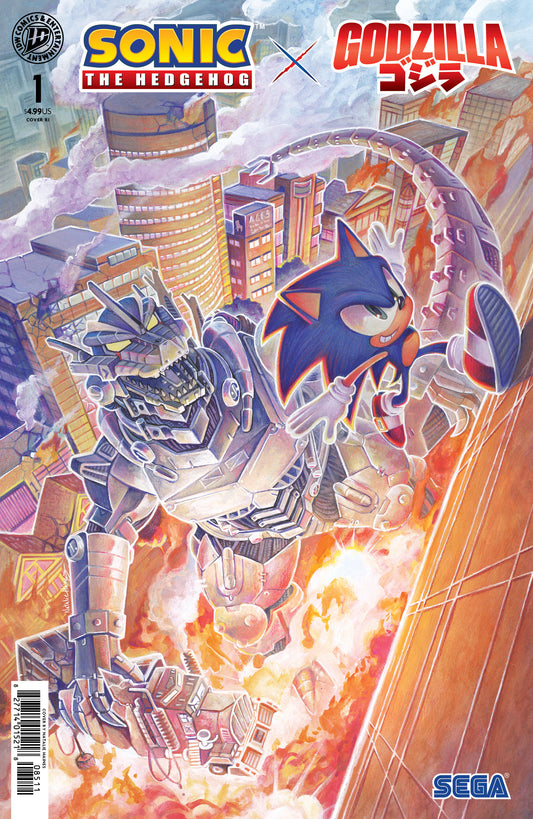 Sonic The Hedgehog X Godzilla #1 Variant Ri 1:25 Foil (Haines)