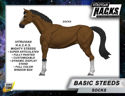 REDUCED NOW $15!! MIGHTY STEEDS - BASIC HORSE ACTION FIGURE: SOCKS